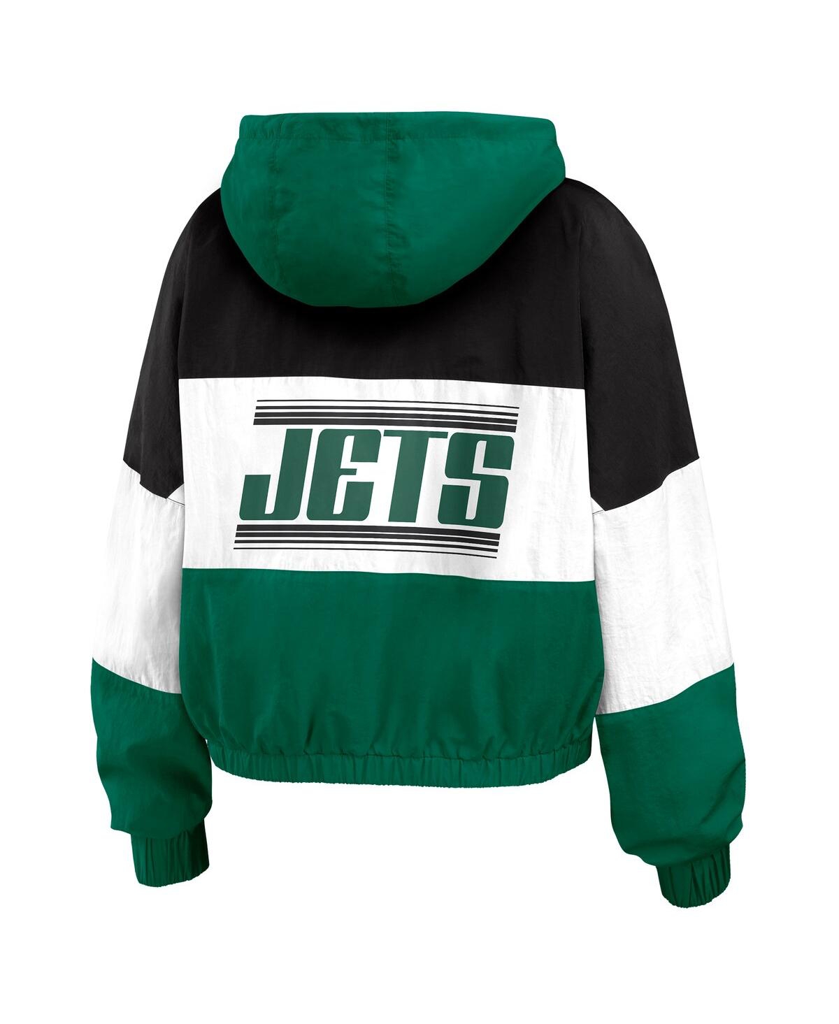 Wear By Erin Andrews Women's Green New York Jets Color Block Full-zip Windbreaker Jacket In Green