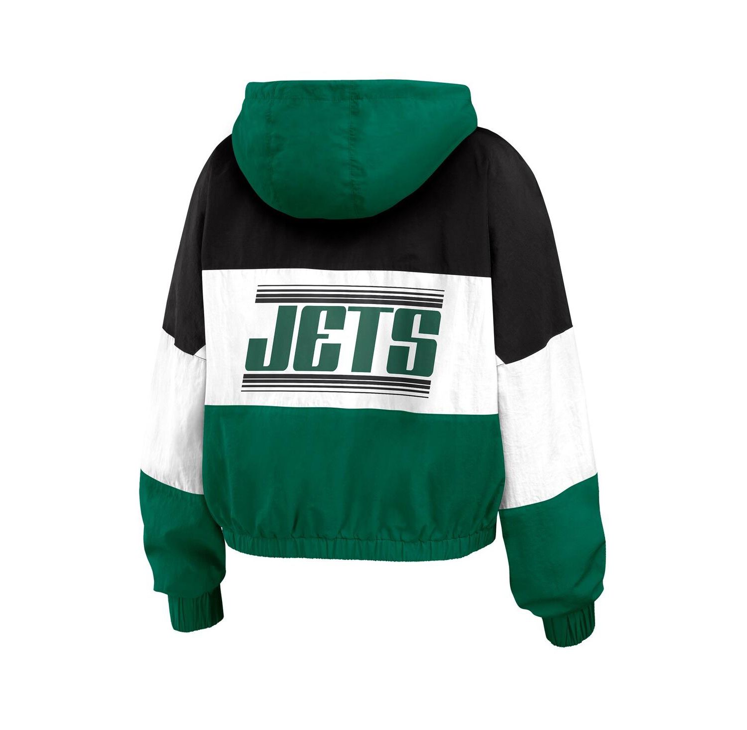 Women's Green/Black New York Jets Plus Size Color Block Full-Zip Windbreaker Jacket