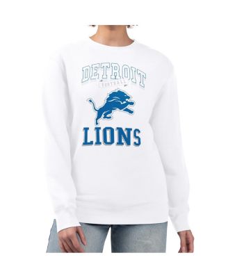 G-III 4Her by Carl Banks - Women's White Detroit Lions Team Logo Graphic Tri-Blend Pullover Sweatshirt