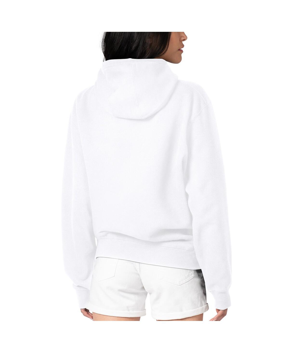 G-iii 4her By Carl Banks Women's White Chicago Bears Football Logo Fleece Tri-blend Pullover Hoodie In White