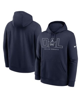 Nike - Men's Navy Dallas Cowboys Busted Play Club Fleece Pullover Hoodie