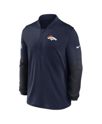Men's Navy Denver Broncos Sideline Dri-FIT Half-Zip Pullover Hoodie