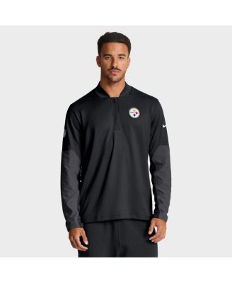Nike - Men's Black Pittsburgh Steelers Sideline Dri-FIT Half-Zip Pullover Hoodie