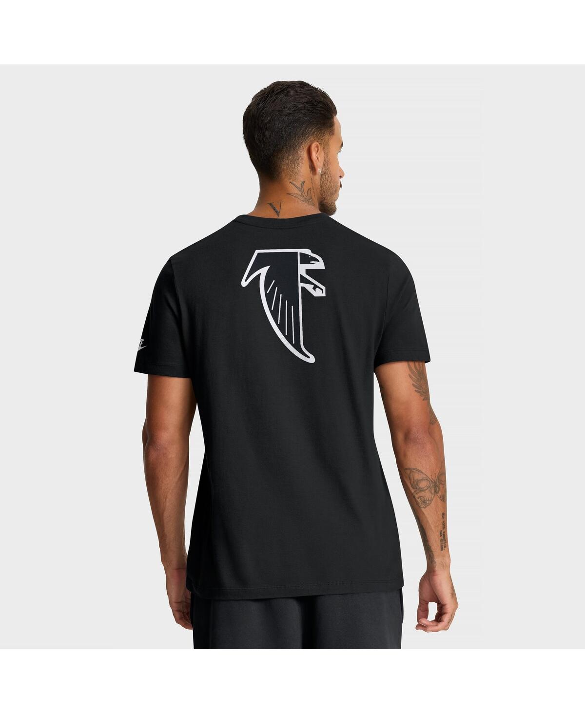 Nike Men's Black Atlanta Falcons Rewind Front And Back Hit Essential T-shirt In Black