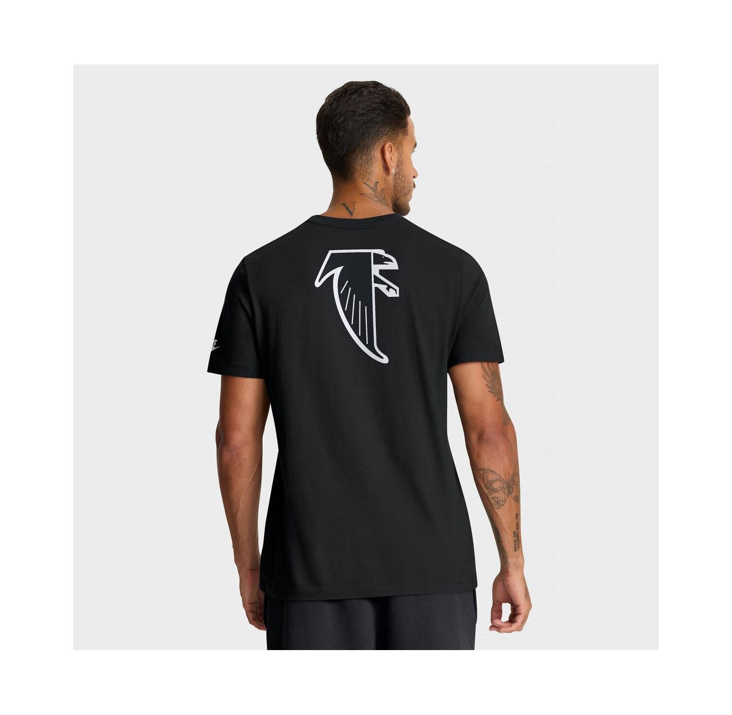 Men's Black Atlanta Falcons Rewind Front and Back Hit Essential T-Shirt