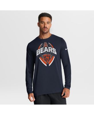 Nike - Men's Navy Chicago Bears Primetime Legend Icon Performance Long Sleeve T-Shirt