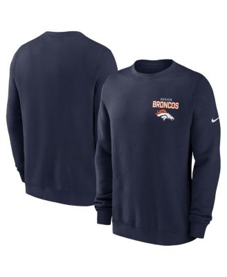Nike - Men's Navy Denver Broncos Primetime Club Fleece Pullover Sweatshirt
