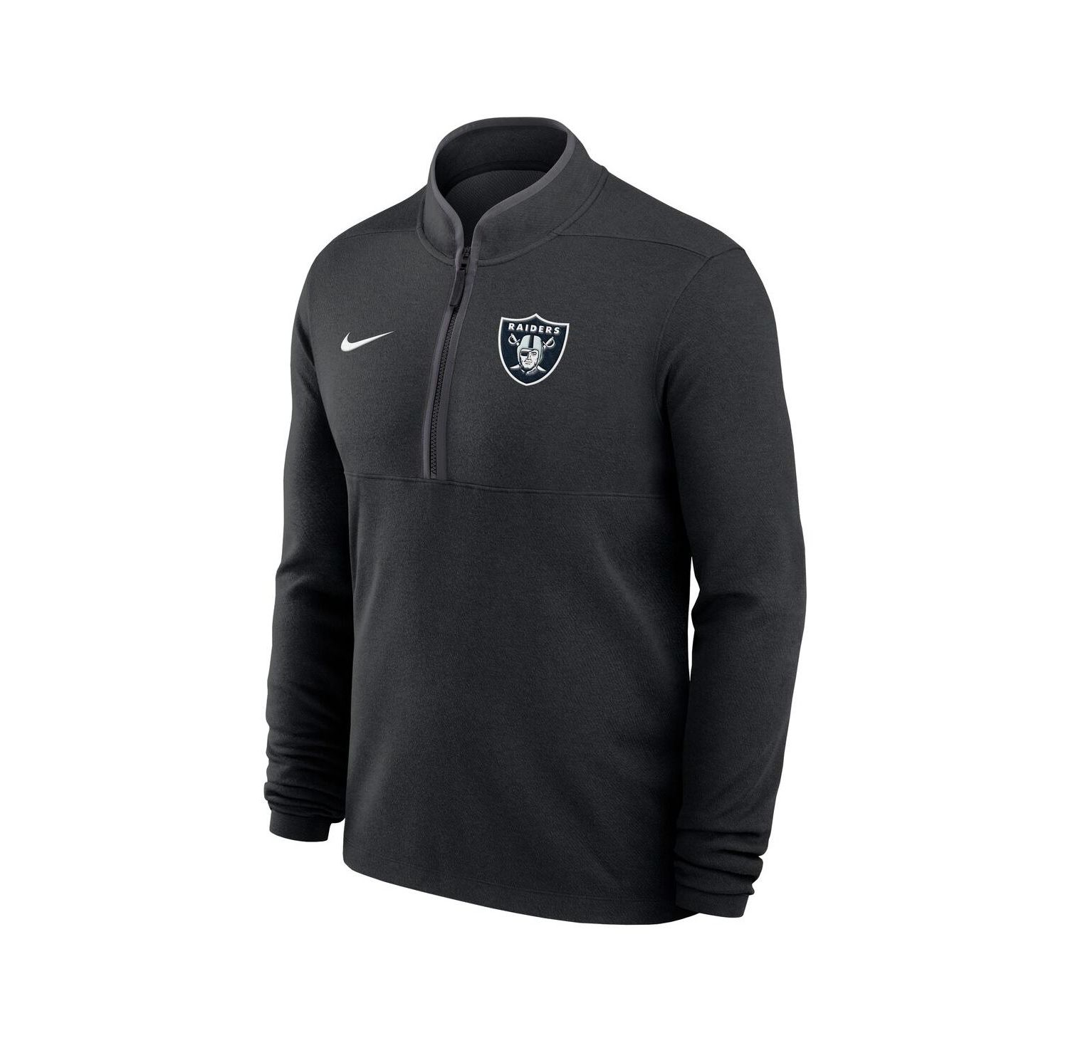 Men's Black Las Vegas Raiders Lightweight Victory Dri-FIT Half-Zip Pullover Hoodie