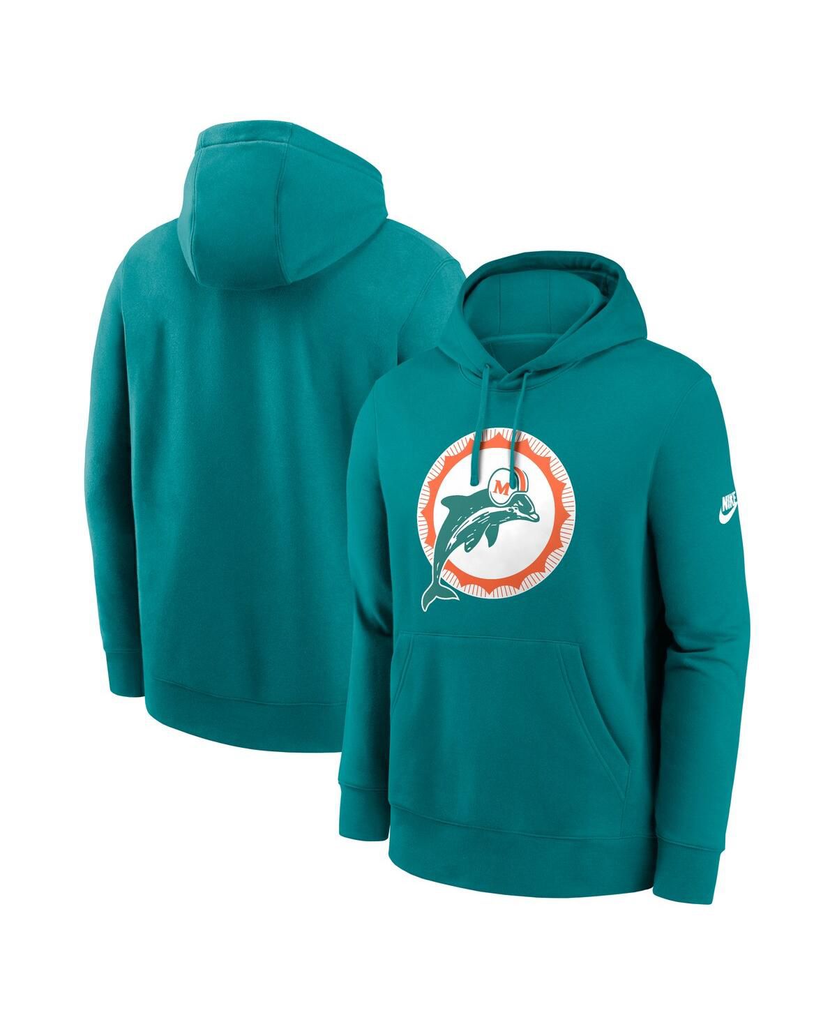 Мужской флисовый пуловер с капюшоном Aqua Miami Dolphins Club