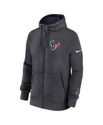 Men's Anthracite Houston Texans Primetime Club Full-Zip Hoodie