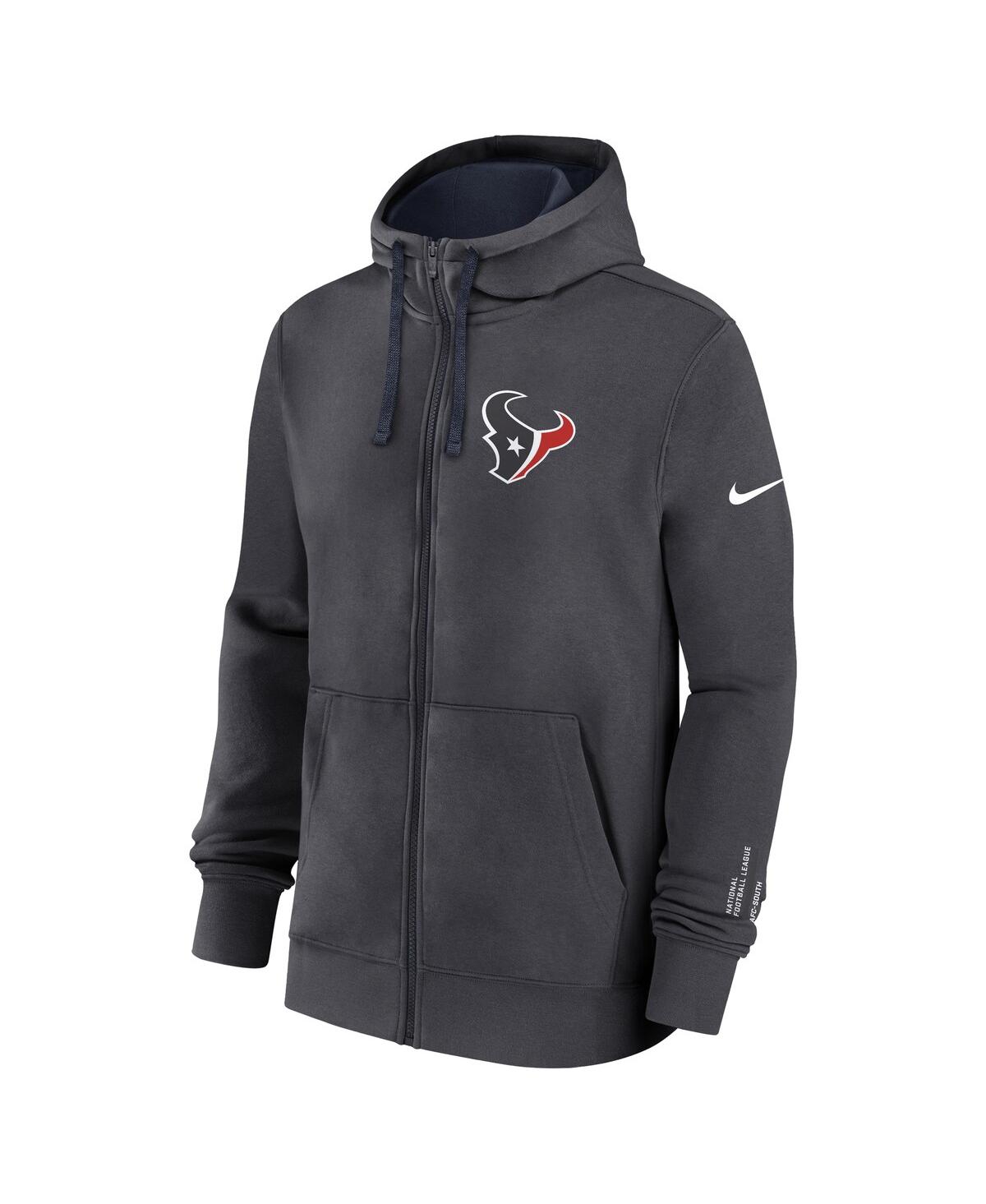 Nike Houston Texans Playbook Page Club  Men's Nfl Full-zip Hoodie In Gray