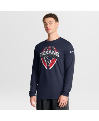 Nike - Men's Navy Houston Texans Primetime Legend Icon Performance Long Sleeve T-Shirt