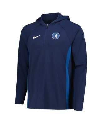 Men's Navy Minnesota Timberwolves Authentic On Court Zone Quarter-Zip Dri-FIT Hoodie Jacket