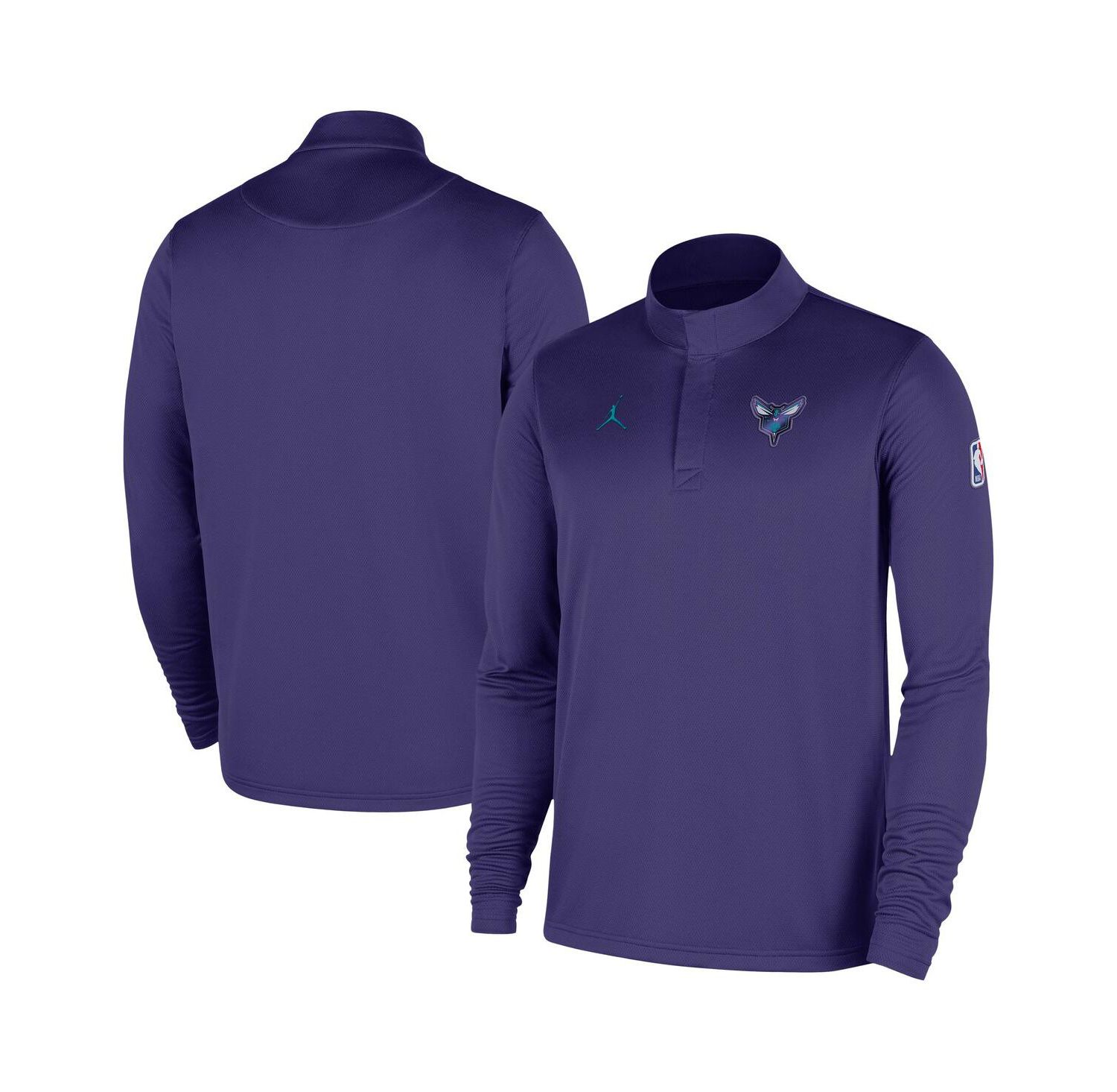 Men's Purple Charlotte Hornets 2025/26 Authentic Coaches Quarter-Zip Dri-Fit Sweatshirt
