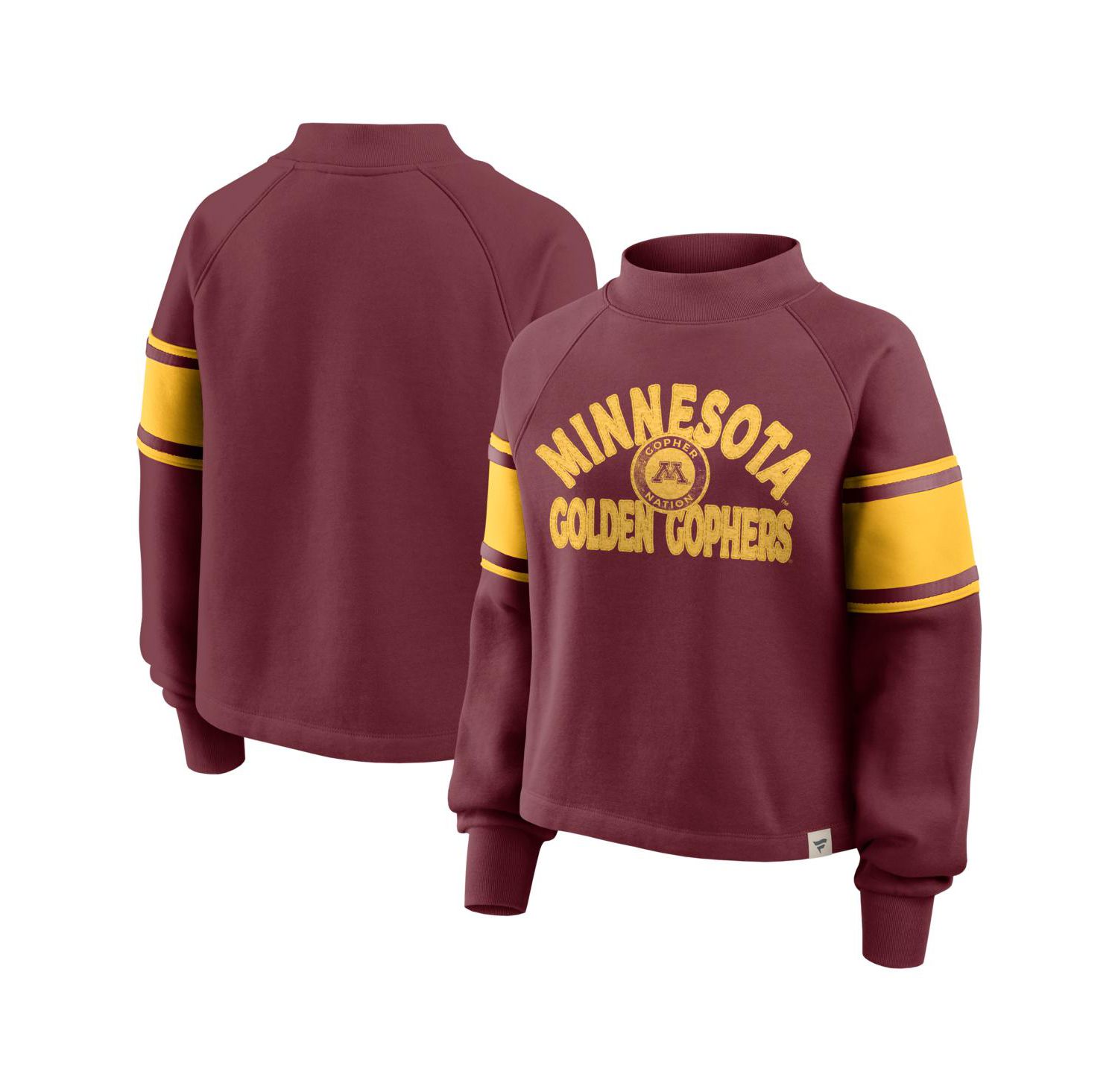 Women's Maroon Minnesota Golden Gophers Oversized Hometown Premium Punt Coverage Raglan Pullover Sweatshirt