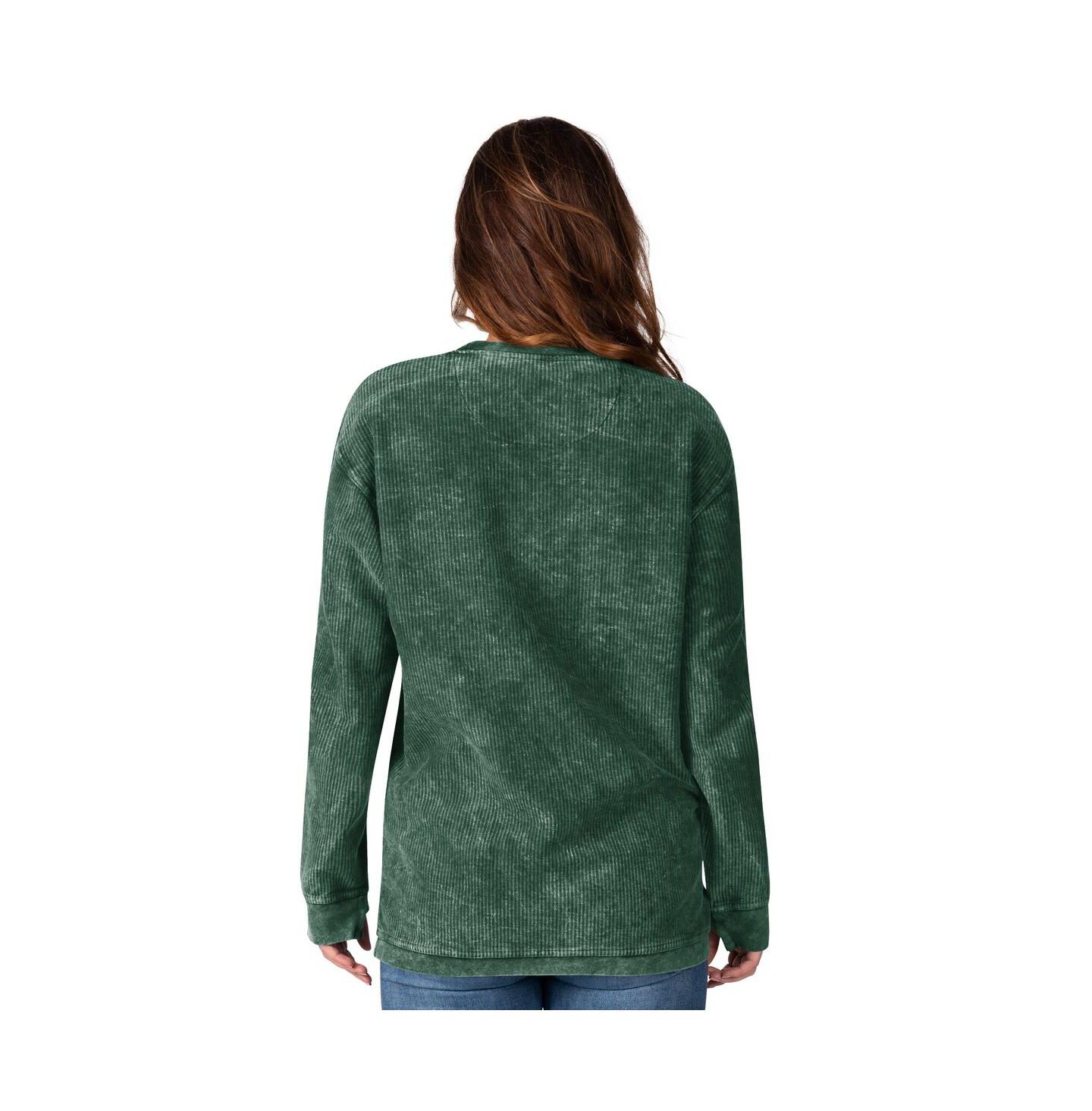 Женская толстовка G-III 4Her by Carl Banks Green New York Jets Comfy Cord Pullover — фото 2