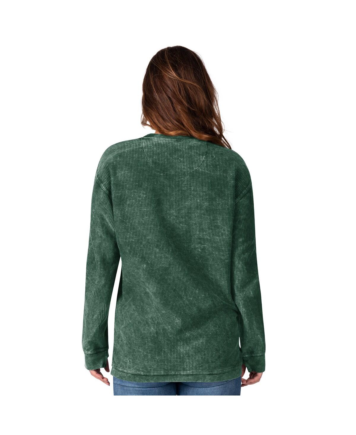 G-iii 4her By Carl Banks Women's Green New York Jets Comfy Cord Pullover Sweatshirt In Green