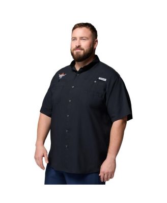 Men's Black Texas Longhorns Big Tall Tamiami Omni-Shade Button-Down Shirt