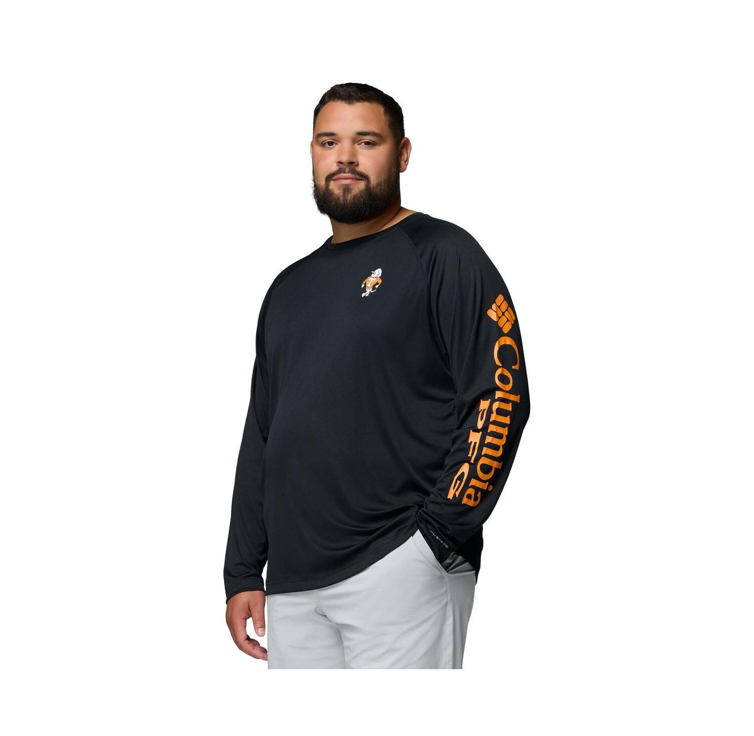 Men's Black Tennessee Volunteers Big & Tall Terminal Tackle Long Sleeve Omni-Shade T-Shirt