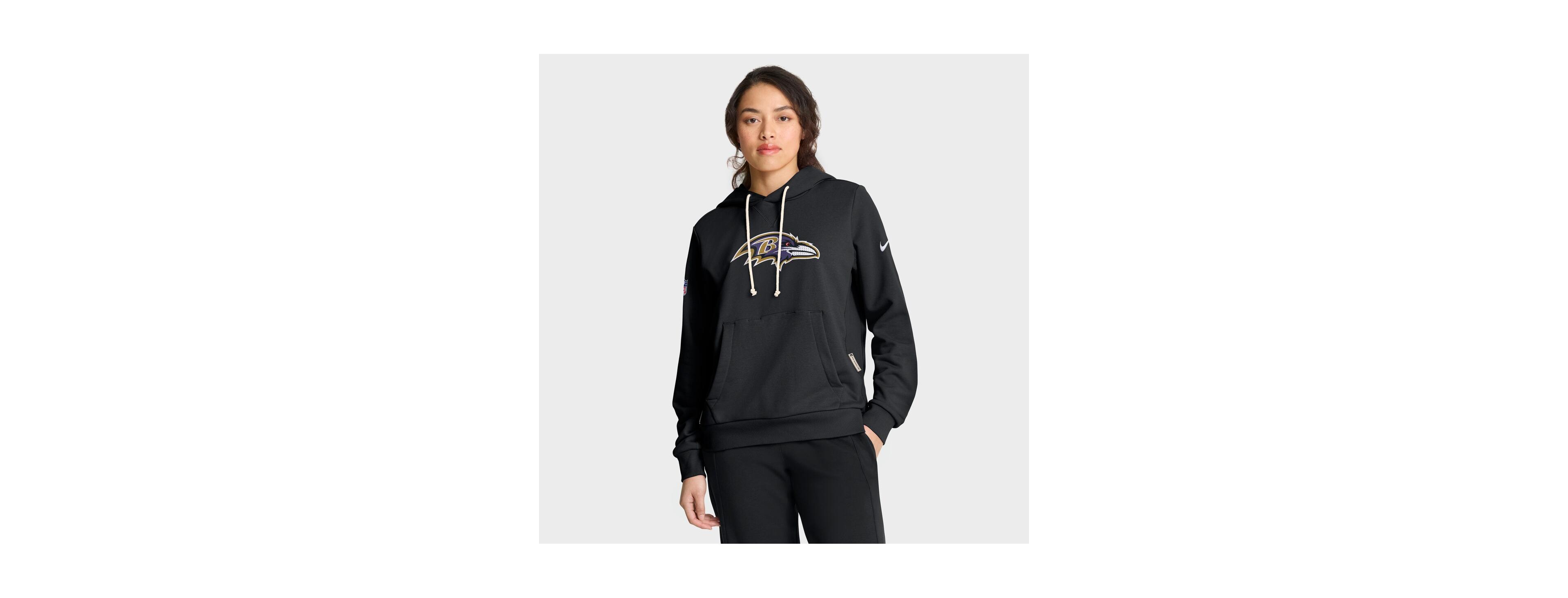 Nike Women's Black Baltimore Ravens Sideline Standard Issue Initial Home Dri-fit Hoodie