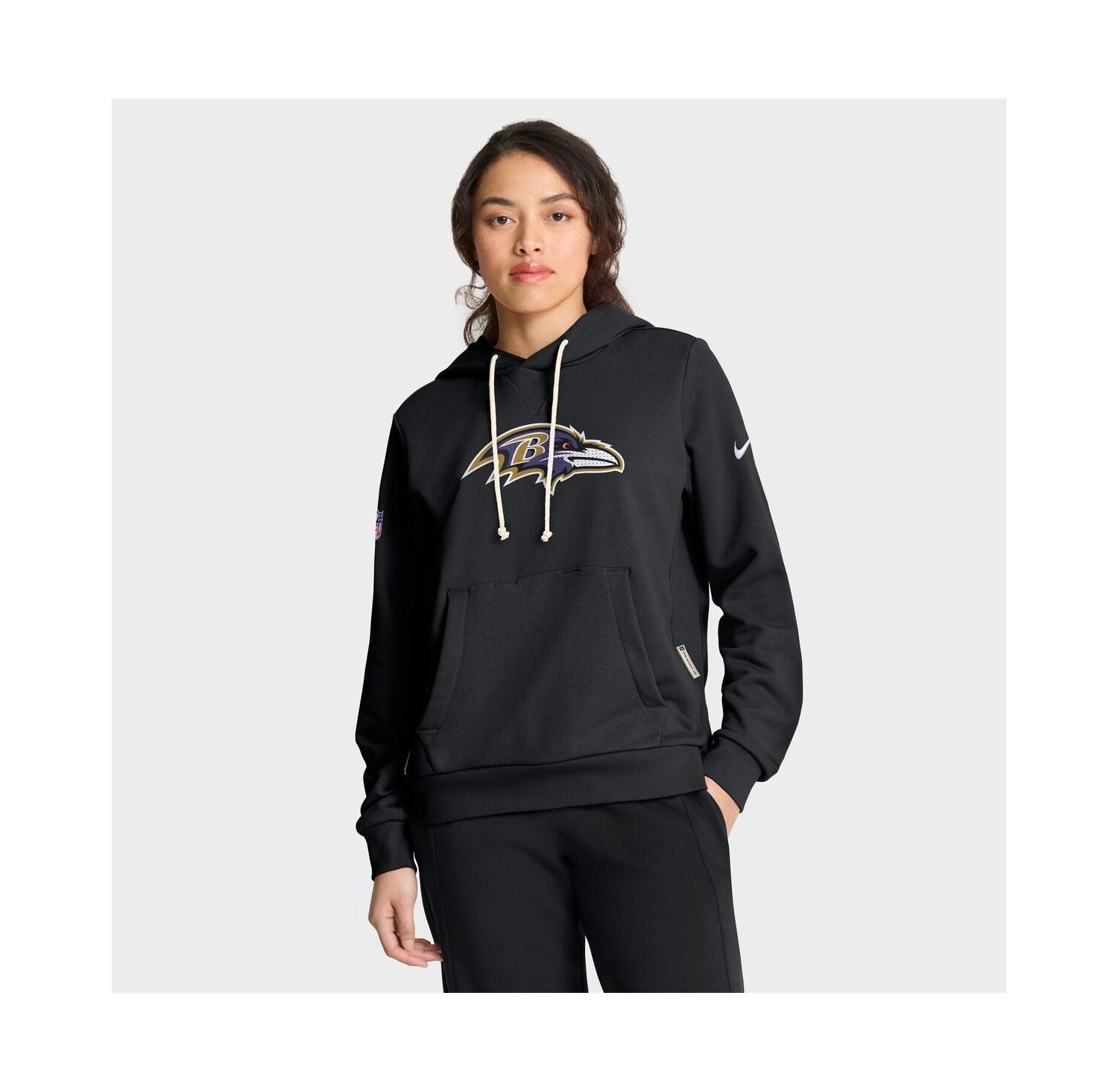 Women's Black Baltimore Ravens Sideline Standard Issue Initial Home Dri-FIT Hoodie