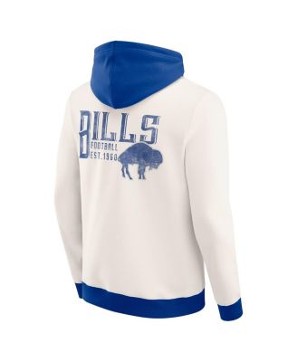 Darius Rucker Collection by Men's Cream Buffalo Bills Distressed Graphics Full-Zip Hoodie