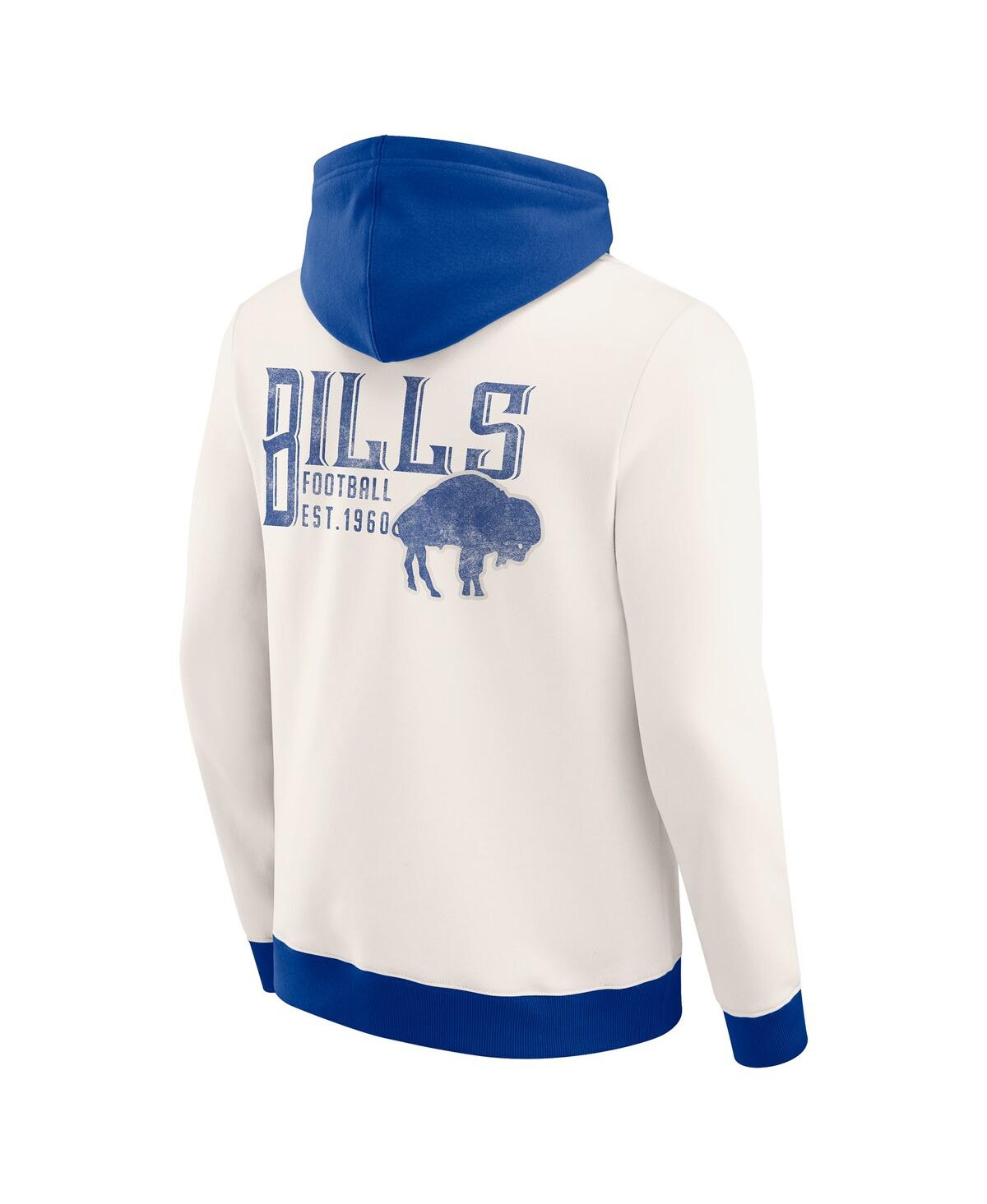 Fanatics Darius Rucker Collection By  Men's Cream Buffalo Bills Distressed Graphics Full-zip Hoodie In Multi