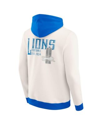 Darius Rucker Collection by Men's Cream Detroit Lions Distressed Graphics Full-Zip Hoodie