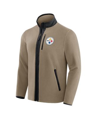 Darius Rucker Collection by x NFL Men's Tan Pittsburgh Steelers Heavyweight Polar Fleece Full-Zip Jacket