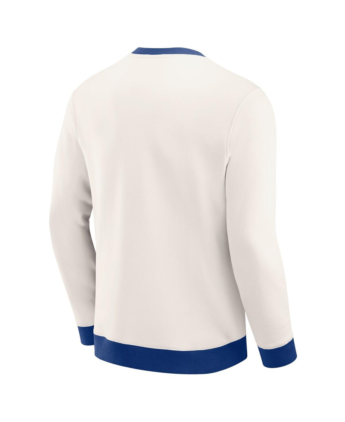 Fanatics Darius Rucker Collection By  Men's Cream Chicago Cubs Color Block Crewneck Sweatshirt In White