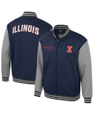 Colosseum - Men's Navy Illinois Fighting Illini Ambi-Turner Full-Zip Varsity Jacket