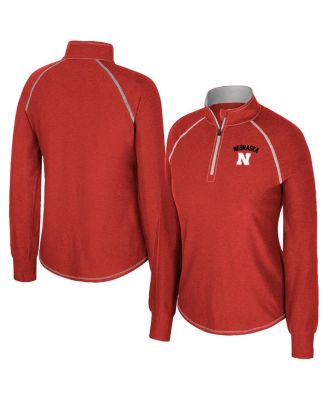 Colosseum - Women's Scarlet Nebraska Huskers Bikram Raglan Quarter-Zip Sweatshirt