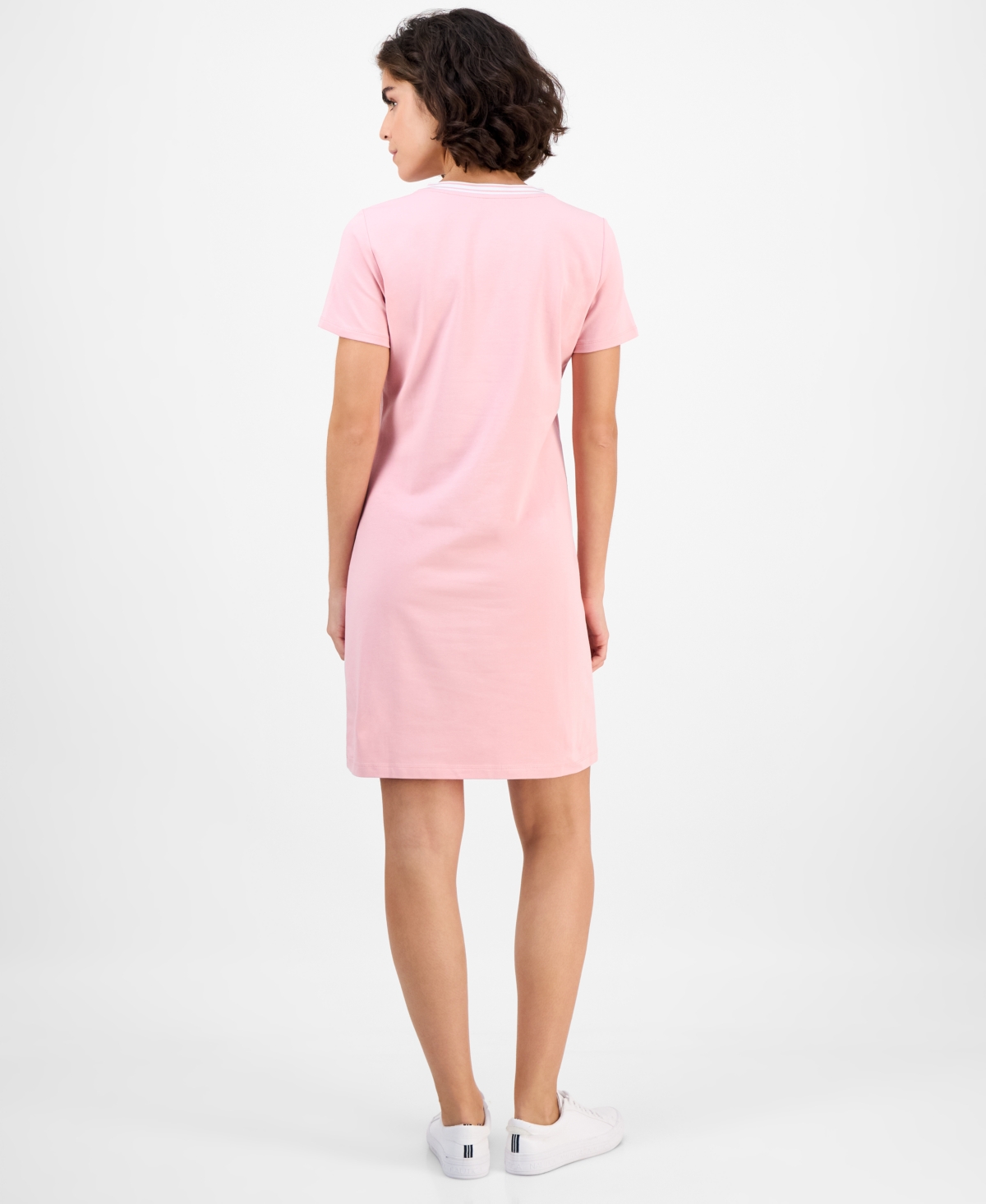 Nautica Jeans Women's V-neck T-shirt Dress In Pink