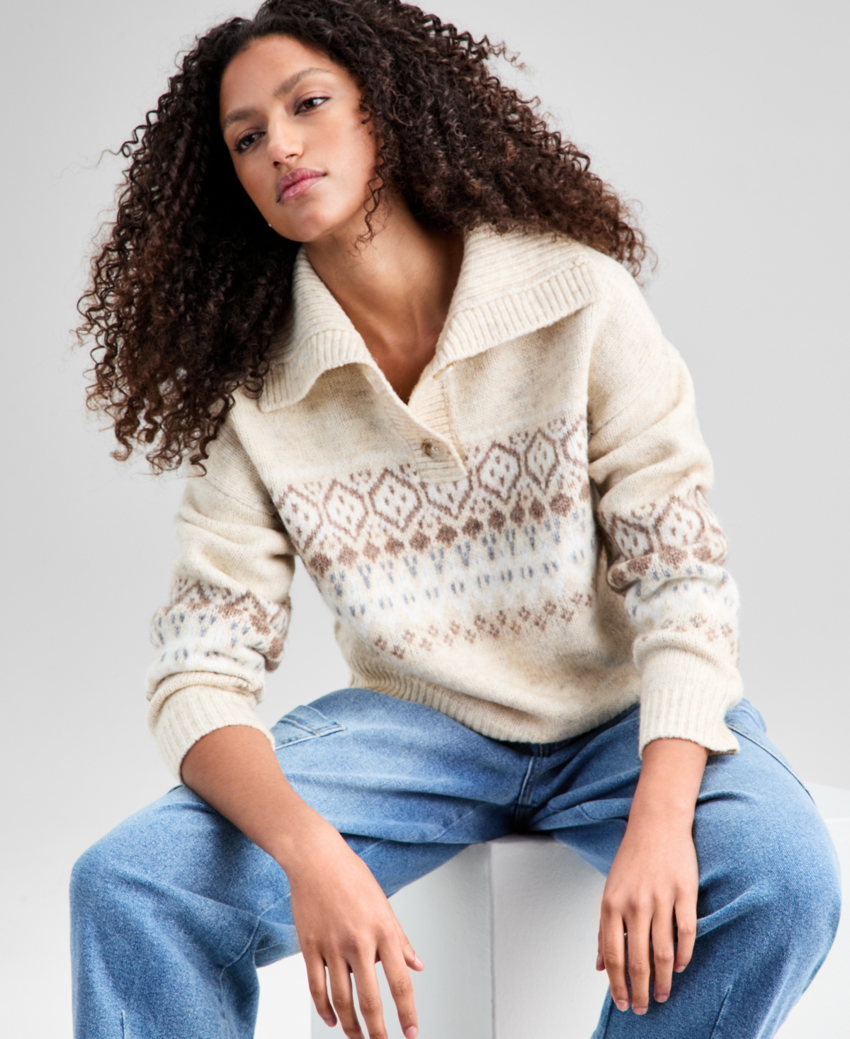 And Now This Women's Fair Isle Pullover Sweater, Macy's Exclusive In Multi