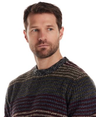 Men's Striped Long Sleeve Pull On Crewneck Sweater