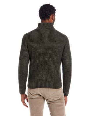 Men's Textured Mixy Fabric Mock Neck Sweater