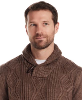 Men's Chunky Cable Knit Toggle Sweater