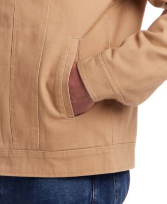 Men's Long Sleeve Zip Front Sherpa Collar Trucker Jacket