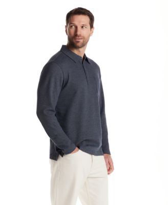 Men's Long Sleeve Waffle Polo Shirt