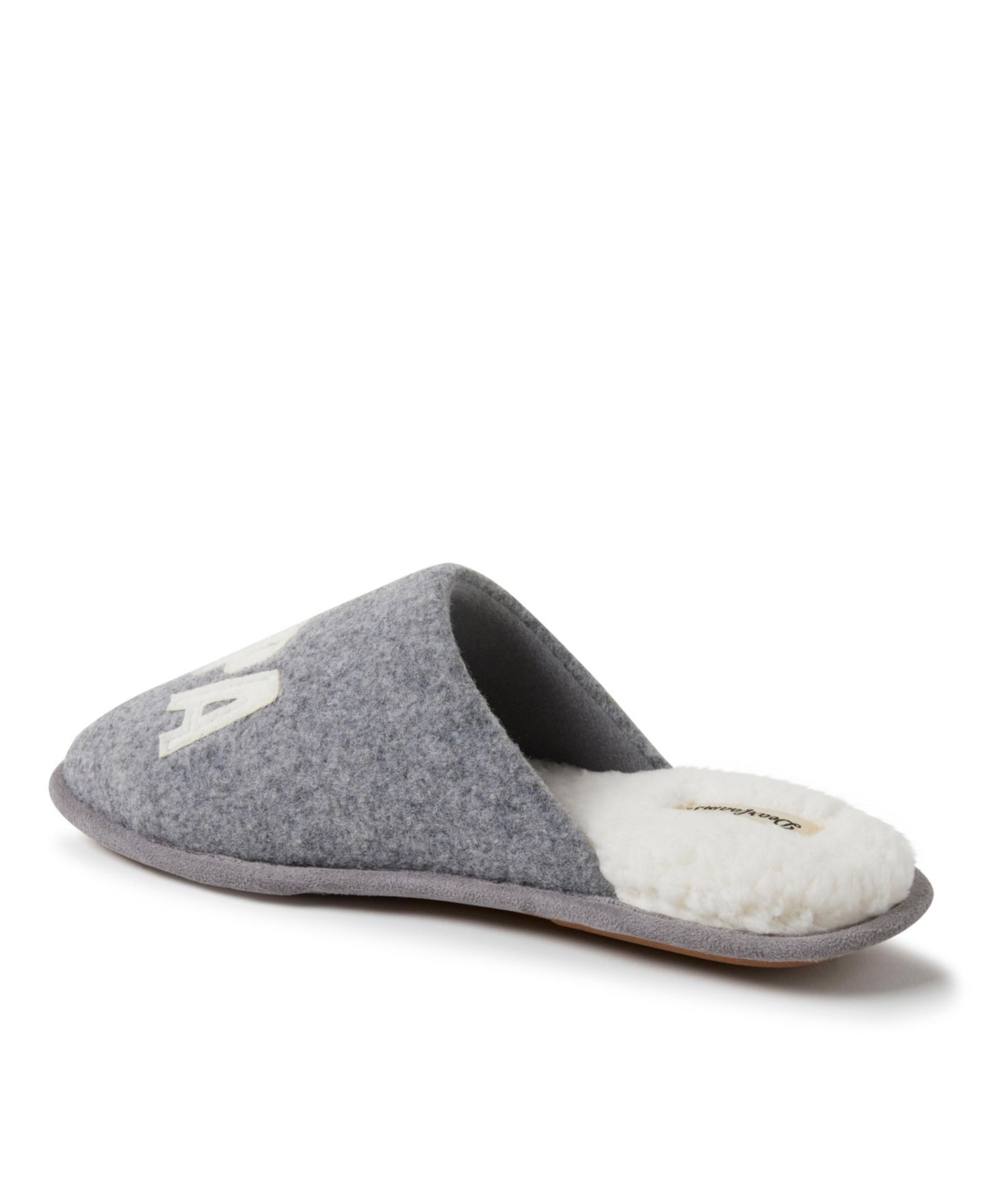 Мужские тапочки Dearfoams Carson Papa Bear Dad Scuff Slipper, цвет: Светлый меланжевый серый — фото 3