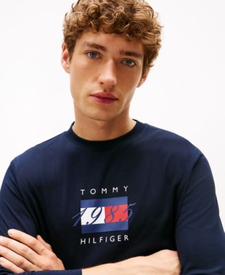 Men's Linear Flag Graphic Long-Sleeve T-Shirt