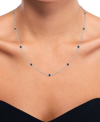 Black Diamond Necklace (1/4 ct. t.w.) in Sterling Silver