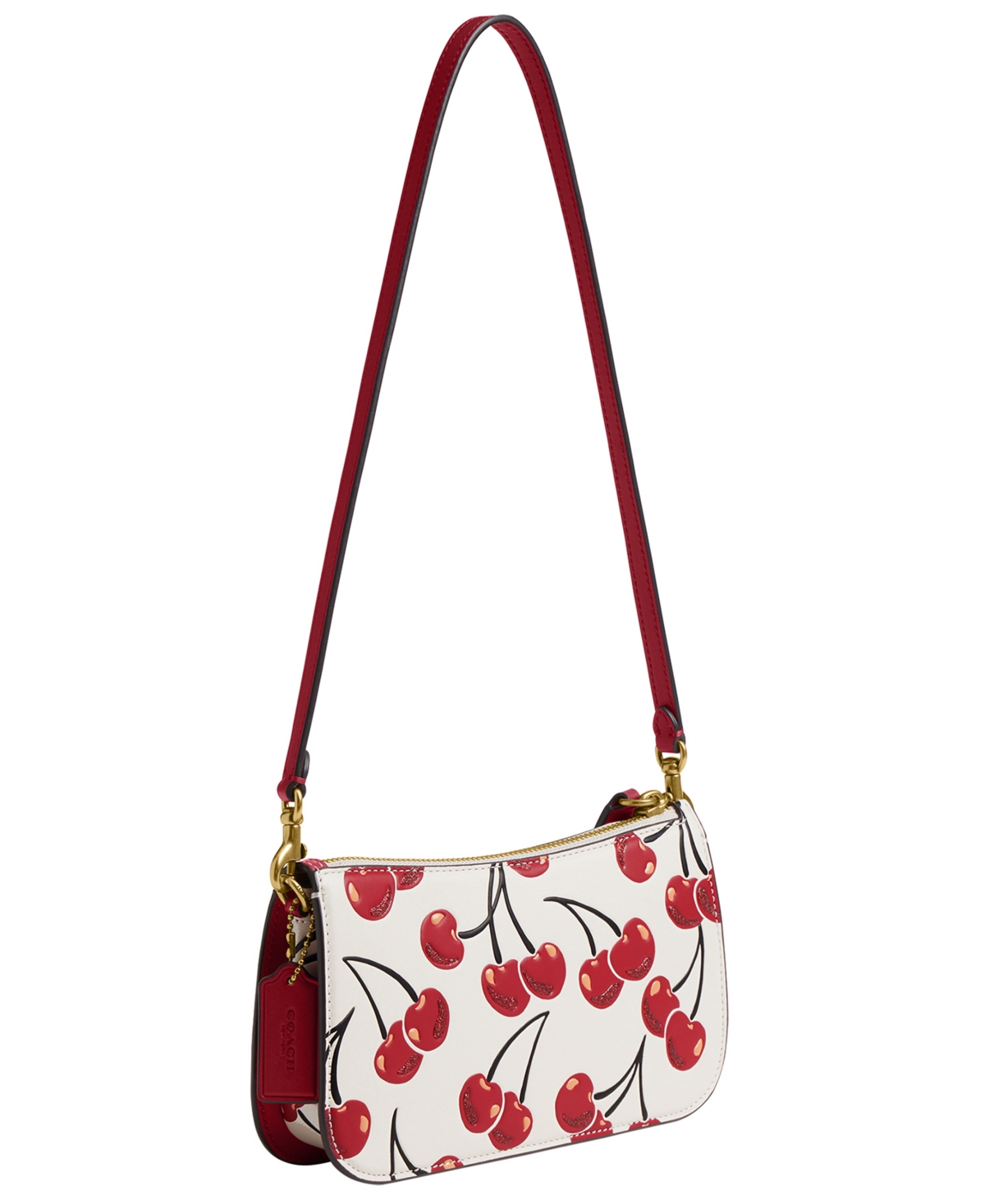Coach Penn Cherry Print Leather Shoulder Bag