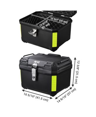 45L Universal Motorcycle Tour Tail Box Scooter Trunk Storage with Backrest Safety Lock