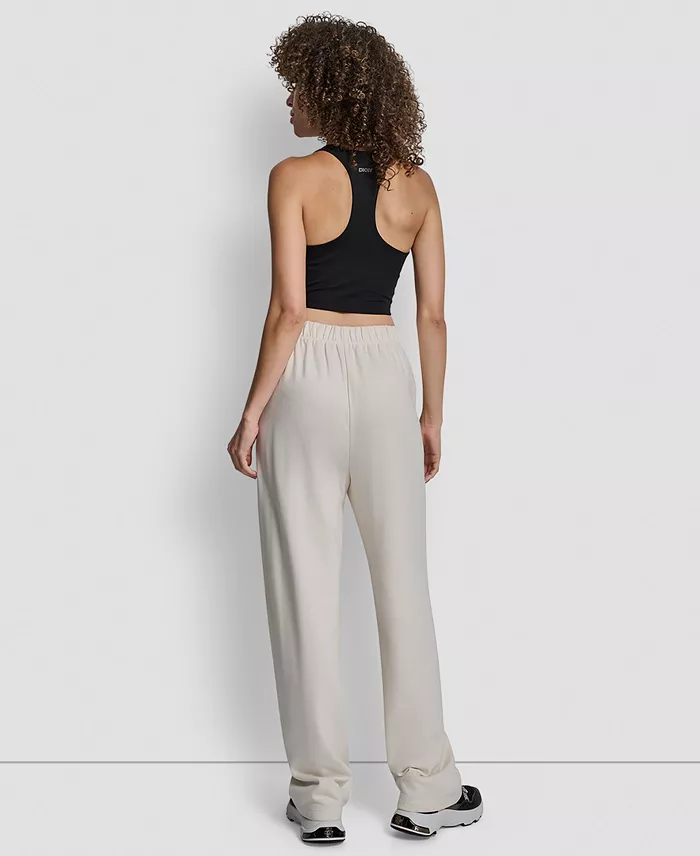 Women's Flocked Logo Boyfriend Open Leg Pants - thumbnail 6