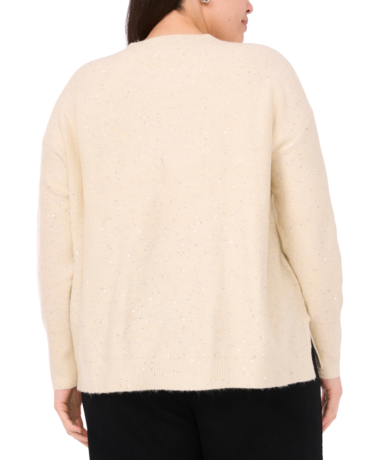 Vince Camuto Plus Sequin Crewneck Sweater
