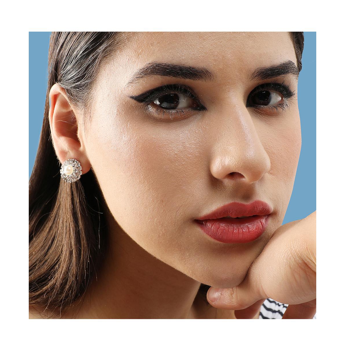 Sohi Women's Embellished Stud Earrings