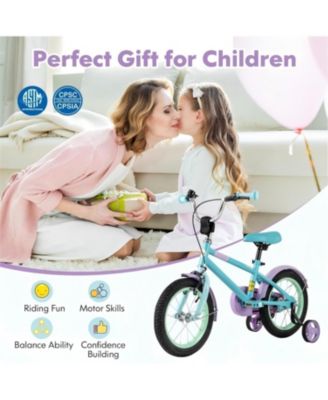 Kids Bike with Adjustable Handlebar and Saddle Purple-14 Inches