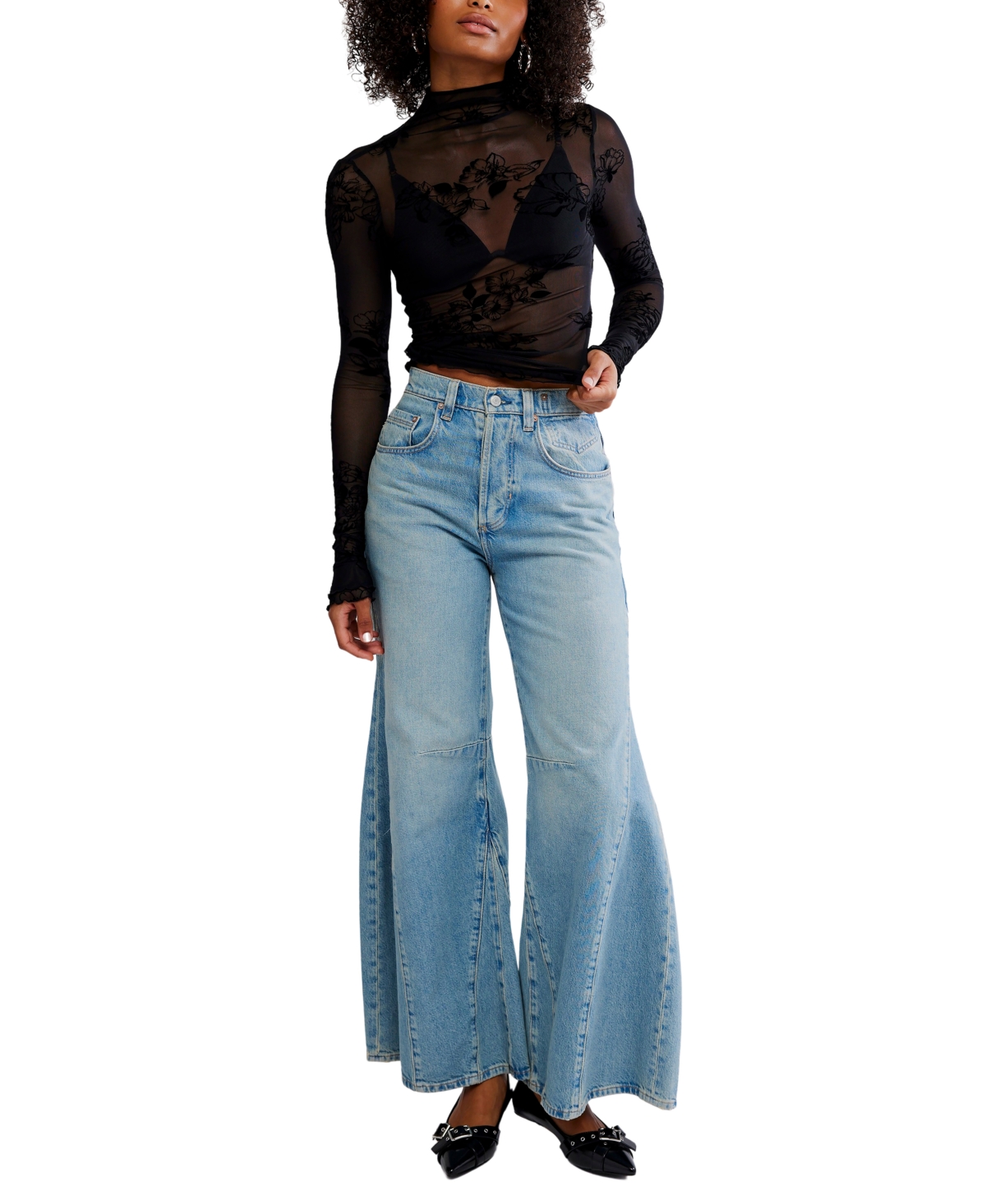 Free People Women's You Decide Floral Long Sleeve Top