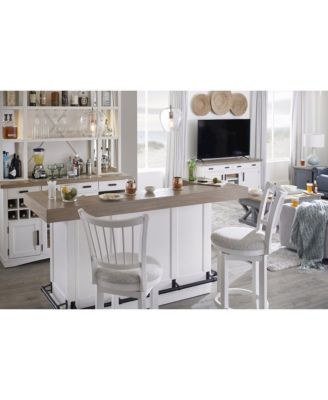 1 PC Poplar Solids Modern Dining Spindle Back Swivel Barstool